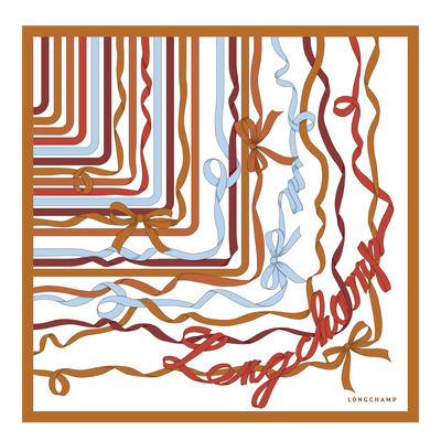 Rubans Longchamp Silk scarf 50, Amber