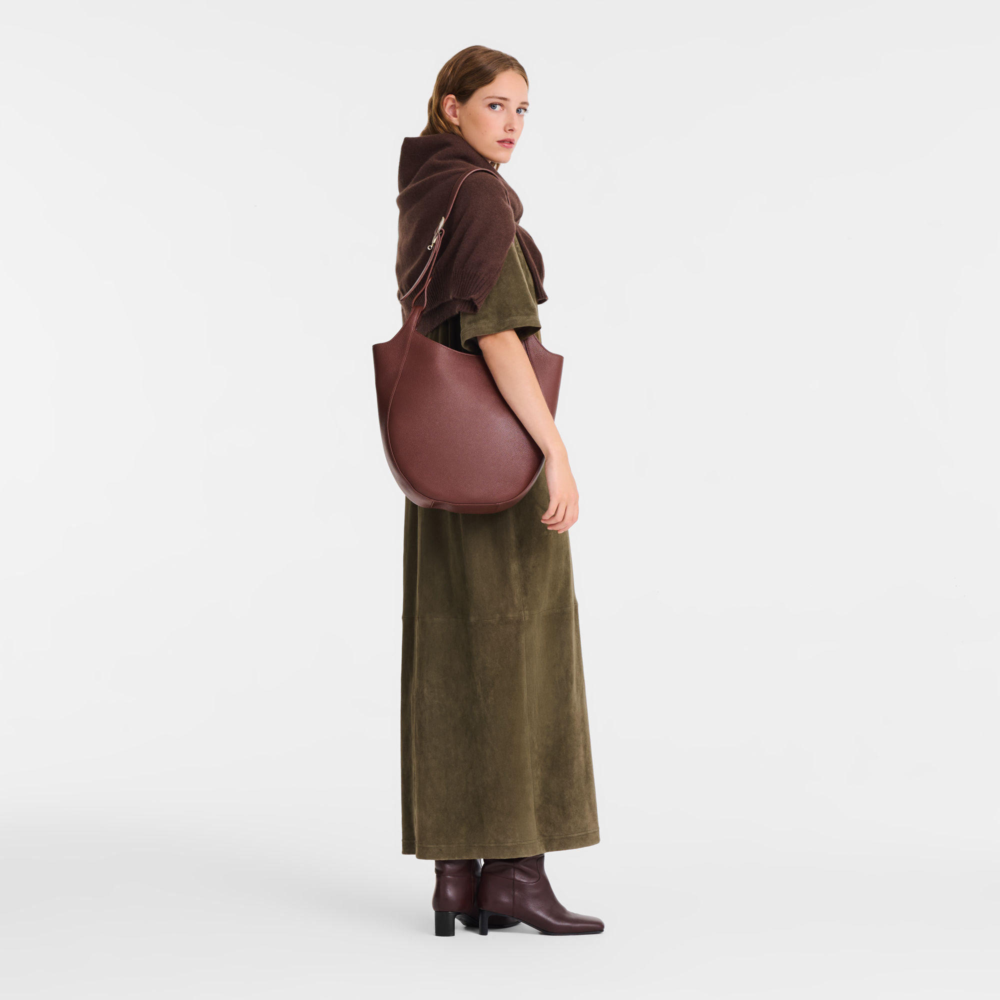 Le Foulonn&eacute; Hobo bag L, Coffee