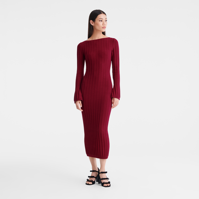 Long dress , Beetroot - Knit