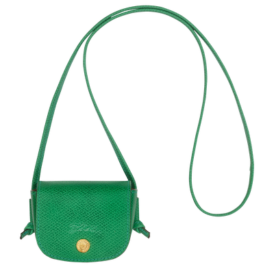 Épure Coin purse with leather lace , Green - Leather
