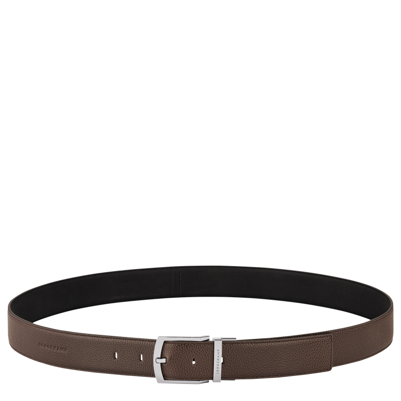 Le Foulonn&eacute; Men's belt , Mocha/Black - Leather  - View 1 of  4