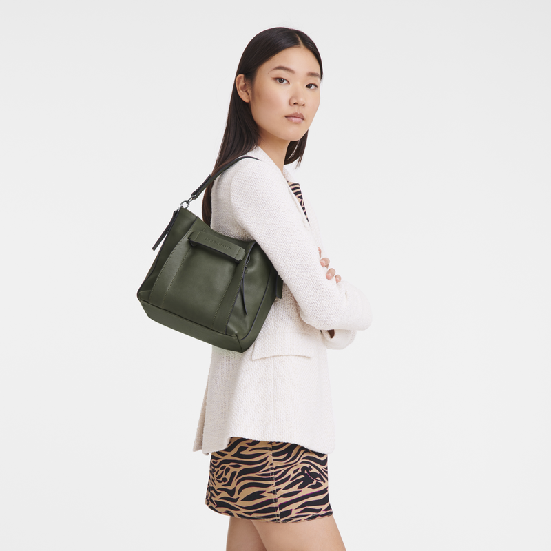 Longchamp 3D S Crossbody bag Khaki Leather Longchamp TH
