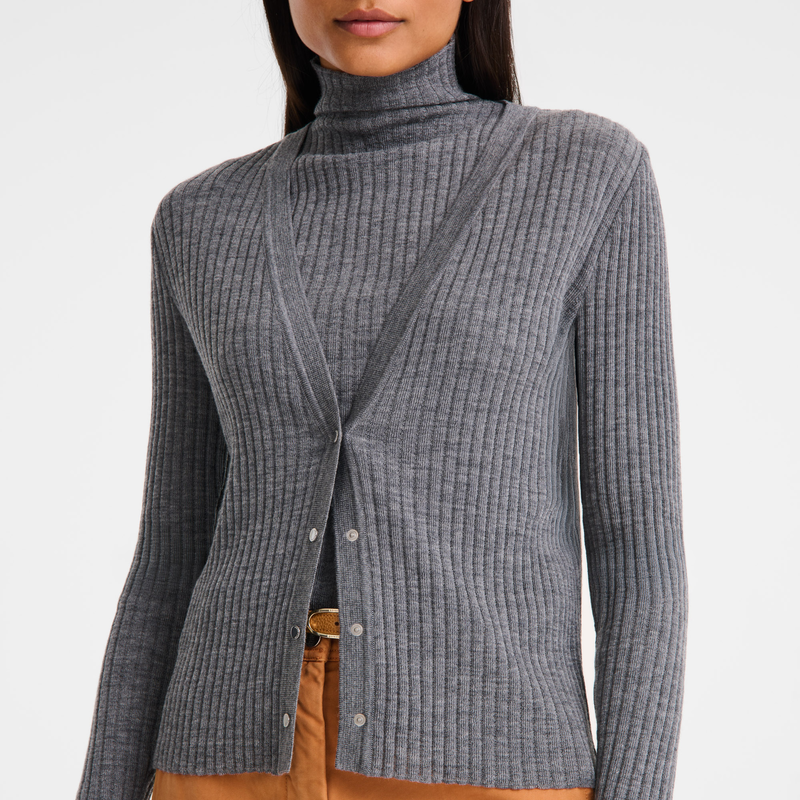 Cardigan , Grey - Knit  - View 3 of  5