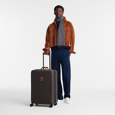 Boxford L Suitcase , Brown - Recycled canvas