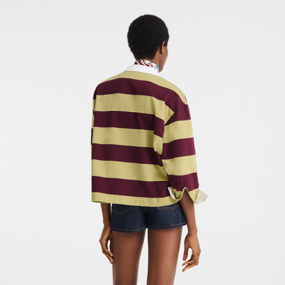 null Polo shirt, Pistachio/Burgundy