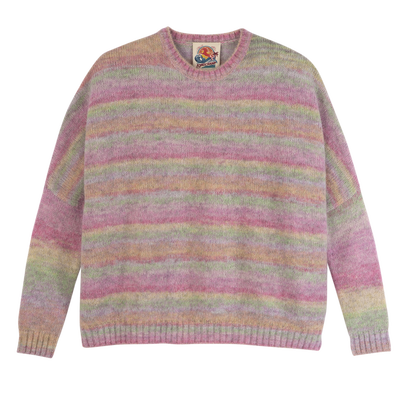Round collar jumper , Rainbow - Knit