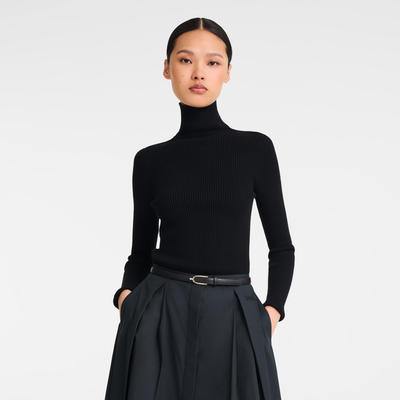 Le Foulonn&eacute; Ladies' belt , Black - Leather