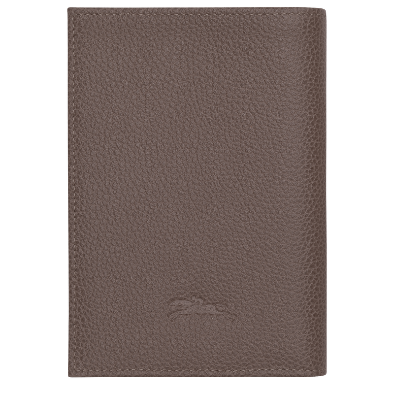 Le Foulonn&eacute; Passport cover , Taupe - Leather  - View 2 of  3