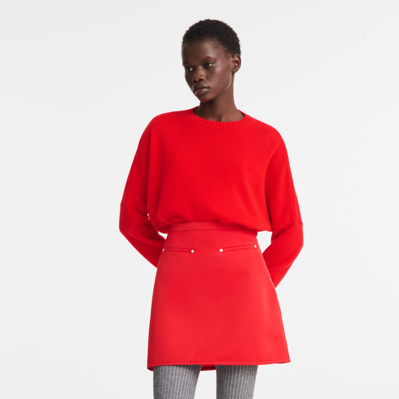 Skirt , Red - Techno satin  - View 3 of  3