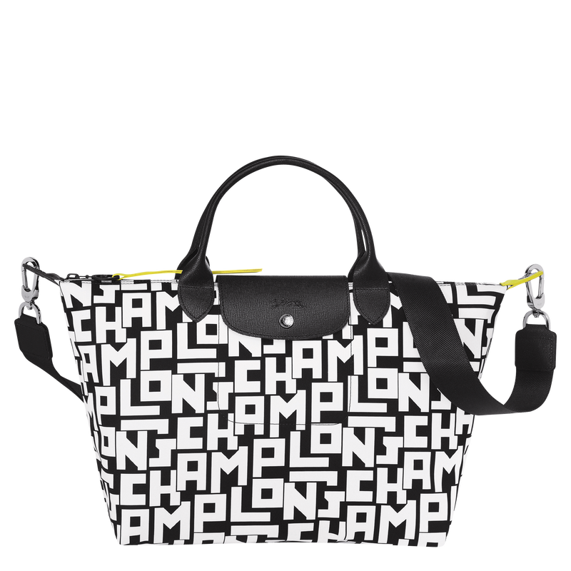 Longchamp black sale and white bag