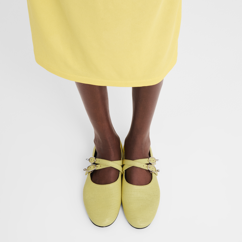 Le Foulonn&eacute; Ballerinas , Lime - Leather  - View 2 of  5