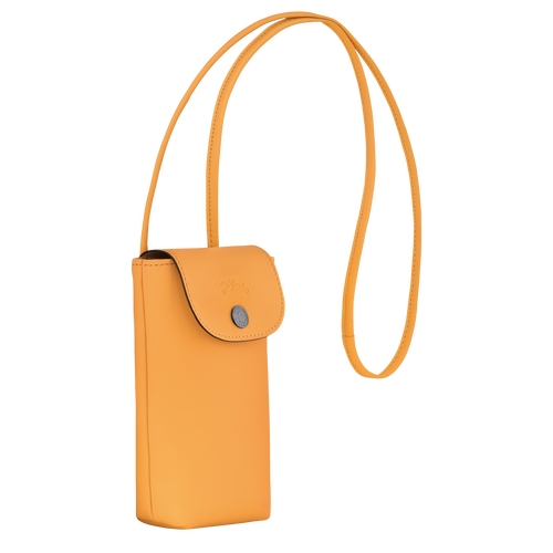 Le Pliage Xtra Phone case with leather lace , Apricot - Leather - View 3 of  4