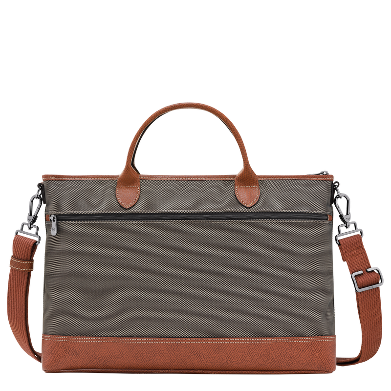 Boxford S Briefcase , Brown - Recycled canvas  - View 4 of  5