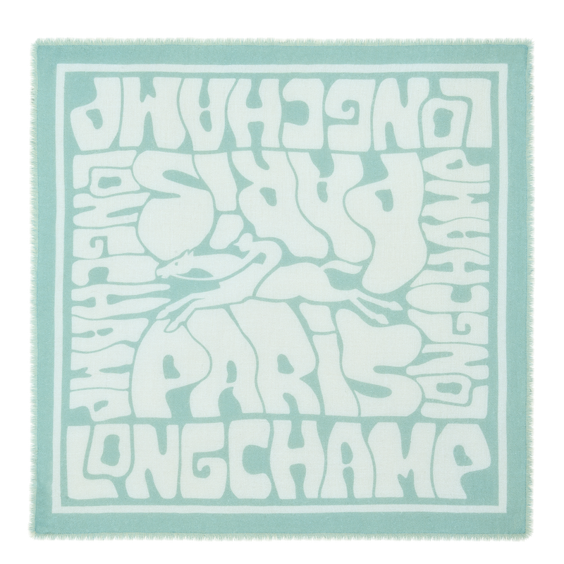 Wavy Summer Stole , Mint - Cashmere  - View 1 of  2