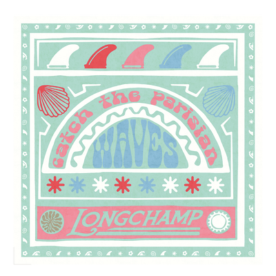 Catch The Parisian Wave Silk scarf 50 , Rainbow - Silk