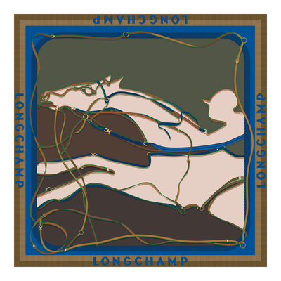 A toute Allure Silk scarf 90, Khaki