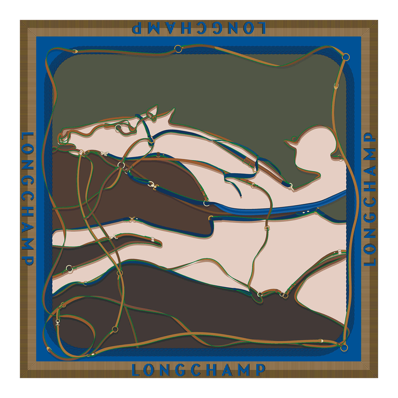 A toute Allure Silk scarf 90 , Khaki - OTHER  - View 1 of  2