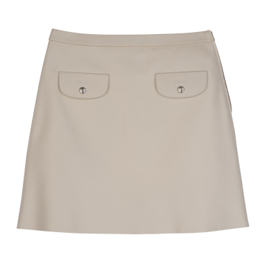 Skirt , Ecru - Leather