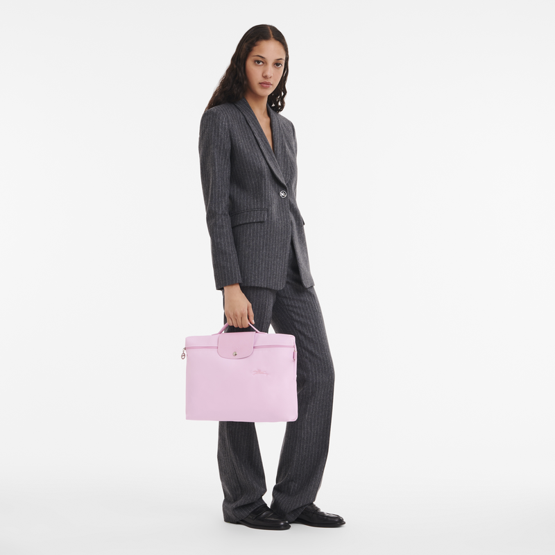 Le Pliage Green S Briefcase , Pink - Recycled canvas  - View 2 of  6