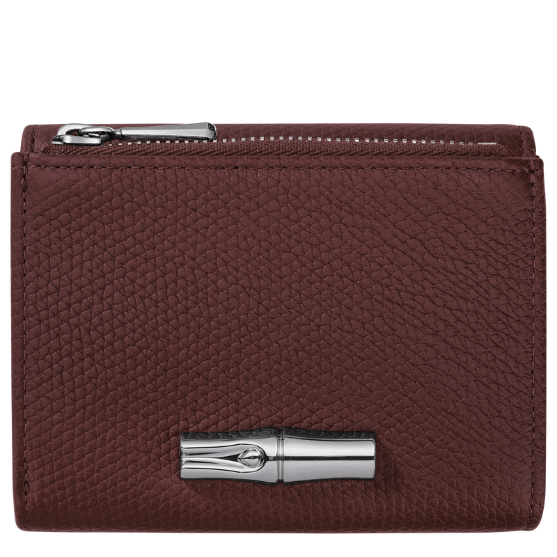 Le Roseau Compact wallet , Burgundy - Leather  - View 1 of  3
