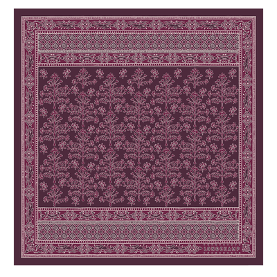 Tree of Life Silk scarf 50 , Eggplant - Silk