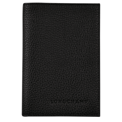 Le Foulonn&eacute; Passport cover , Black - Leather