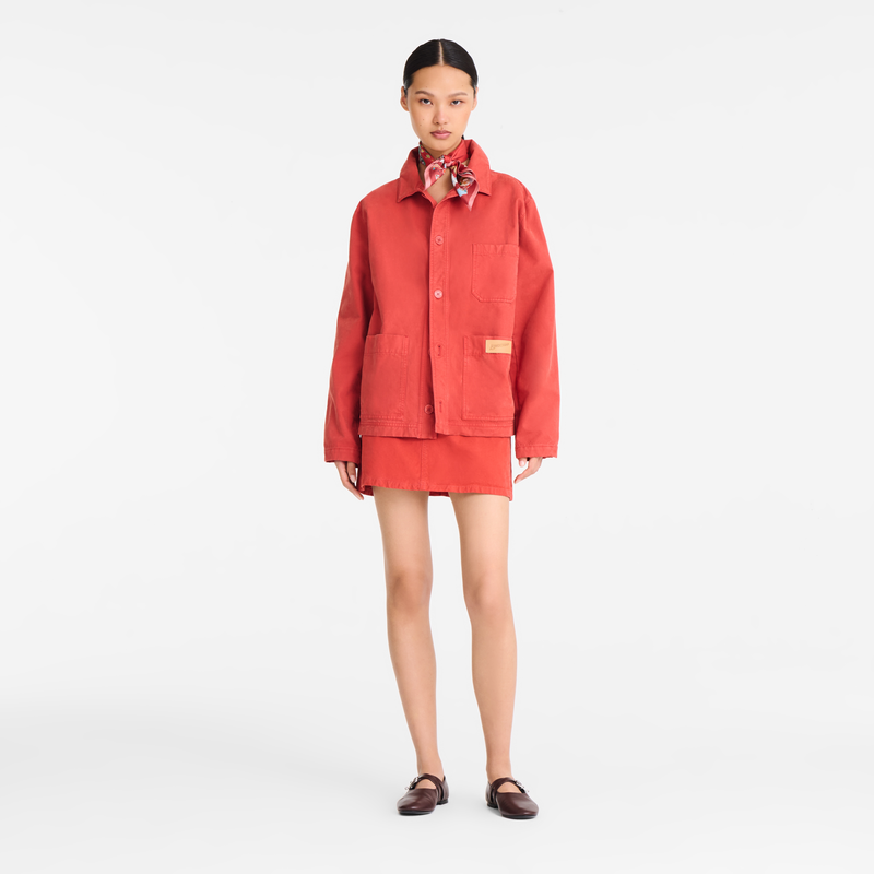 Jacket , Coral - Overdyed cotton  - View 2 of  5