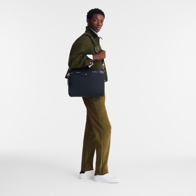 Le Pliage Energy Briefcase , Black - Canvas
