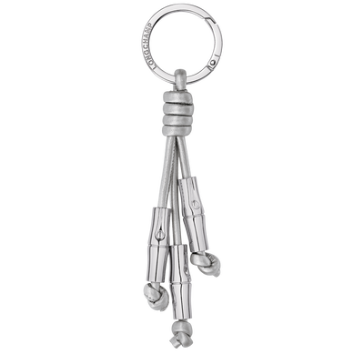 Le Roseau Key ring , Silver - Leather