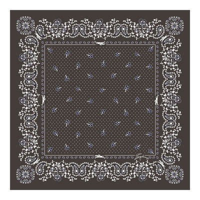 French Bandana Silk scarf 50 , Mocha - Silk