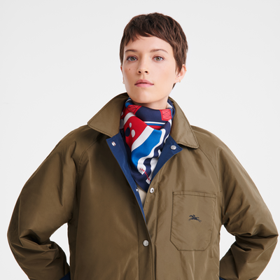 Equestrian Tower Silk scarf 70 , Red - Silk