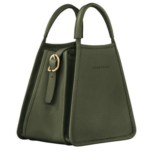 Le Foulonné S Handbag , Khaki - Leather - View 3 of  5