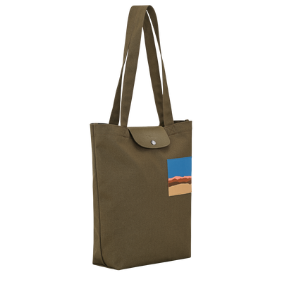 Caroline H&eacute;lain x Longchamp M Tote bag , Olive - Canvas