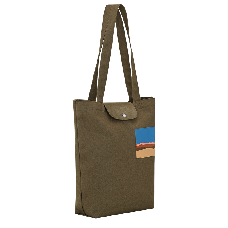 Caroline H&eacute;lain x Longchamp M Tote bag , Olive - Canvas  - View 2 of  5