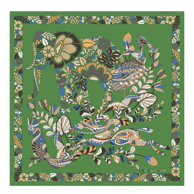 For&ecirc;t Longchamp Silk scarf 50 , Matcha - Silk