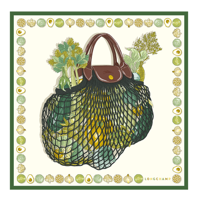 The Gourmet Mesh bag Silk scarf 70 , Laurel - Silk