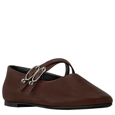 Le Foulonné Ballerinas , Mocha - Leather