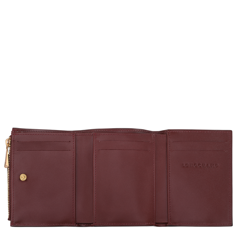 &Eacute;pure Compact wallet , Burgundy - Leather  - View 3 of  3