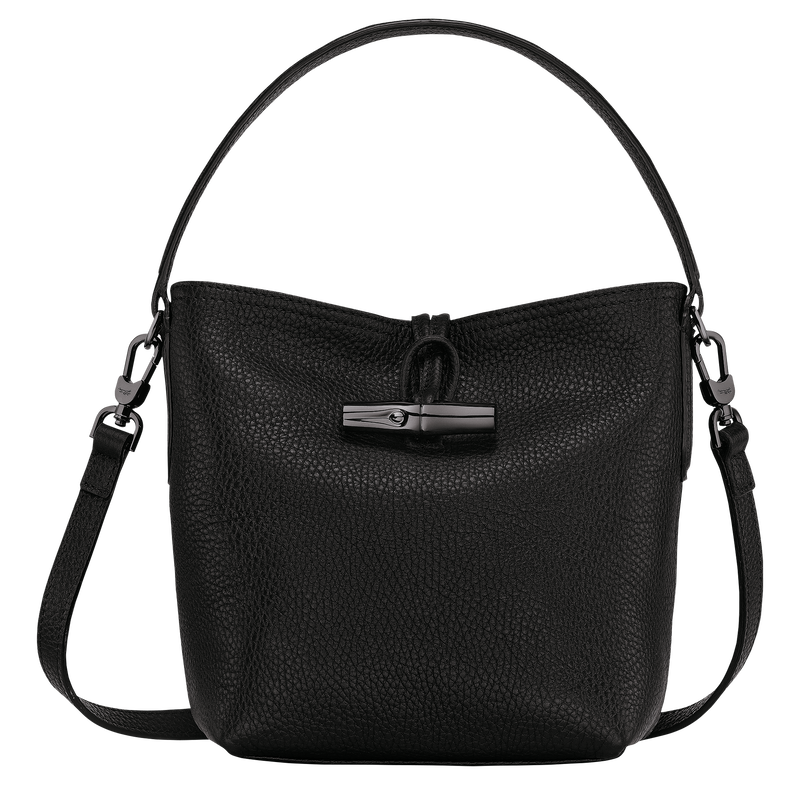 Leather bucket bag 2025 black