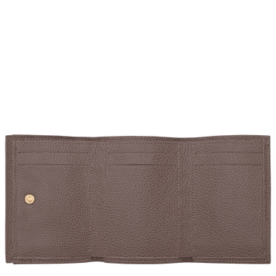 Le Foulonn&eacute; Compact wallet, Taupe