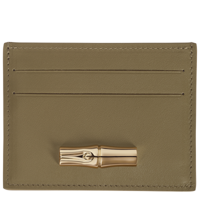 Le Roseau Card holder , Olive - Leather