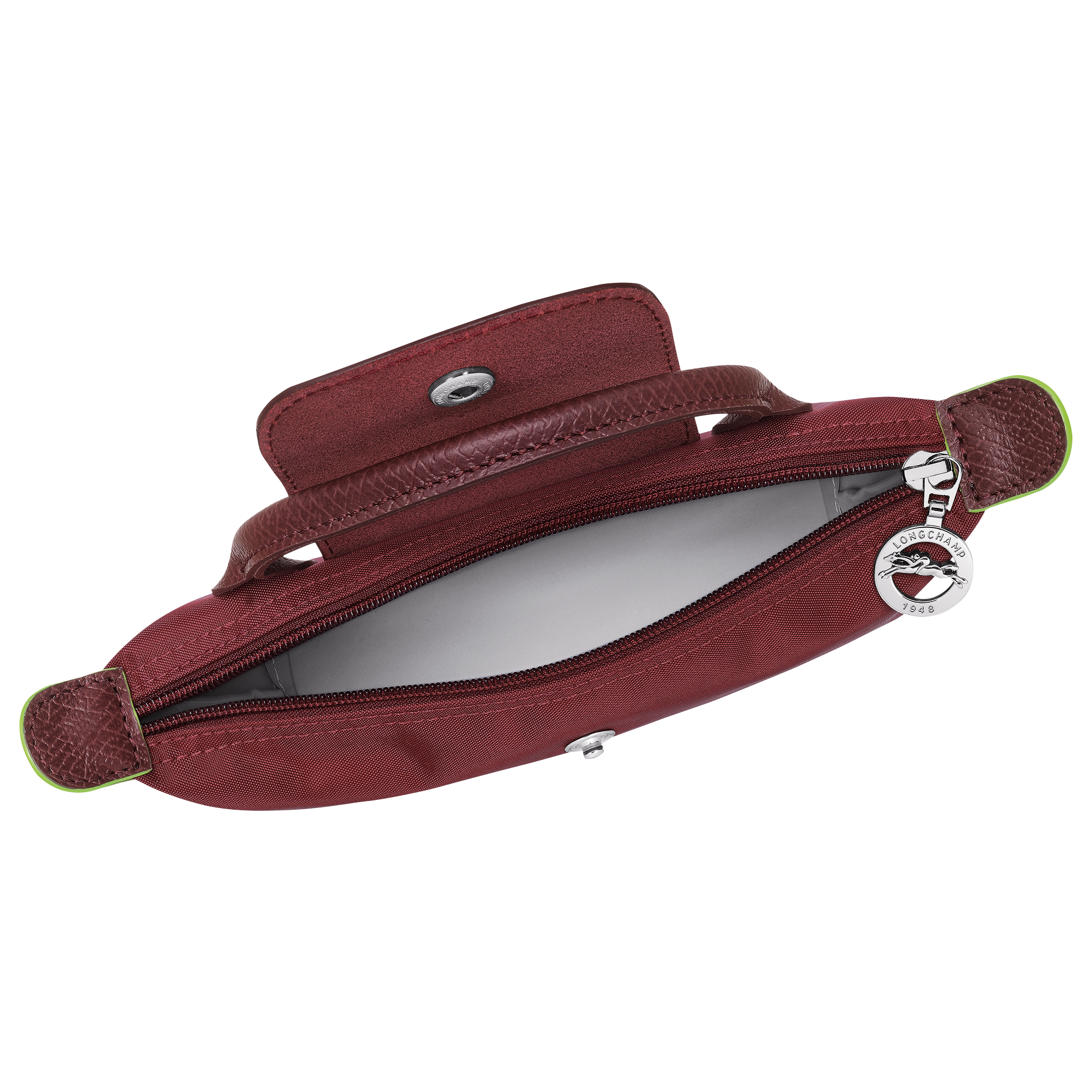 Le Pliage Green Pouch with handle, Pomegranate