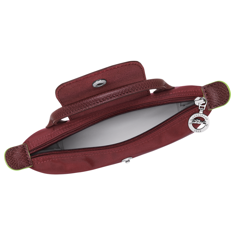 Le Pliage Green Pouch with handle , Pomegranate - Recycled canvas  - View 5 of  6