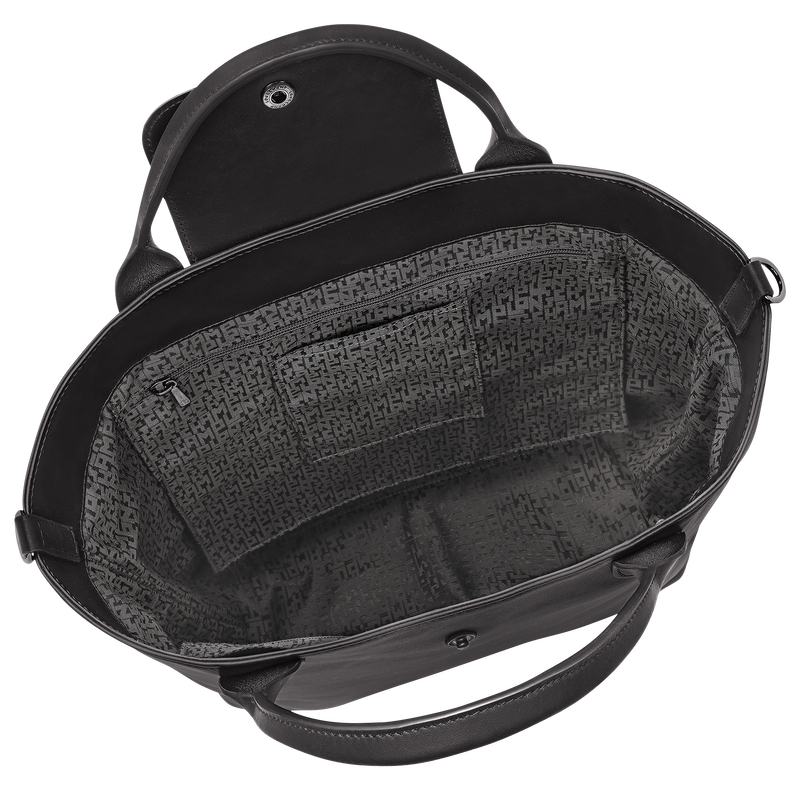 Le Pliage Xtra M Tote bag , Black - Leather  - View 5 of  6