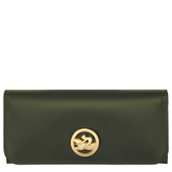 Box-Trot Continental wallet , Khaki - Leather