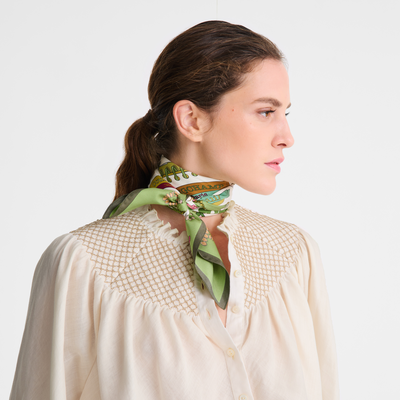 In the Vegetable Garden Silk scarf 70 , Laurel - Silk
