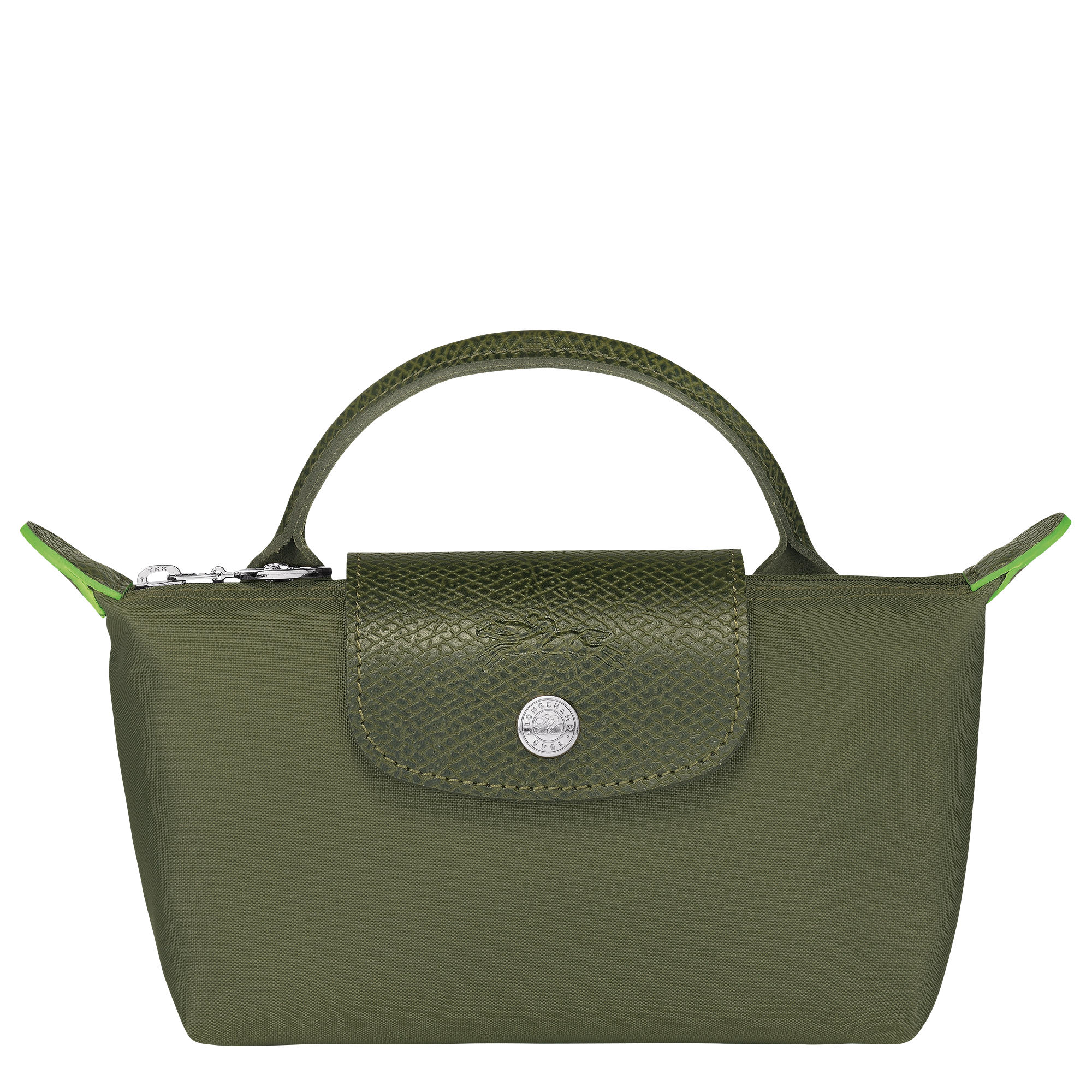 Pouch with handle, Forest - View 1 of 
        6 - zoom in Le Pliage Green Pouch with handle, Forest