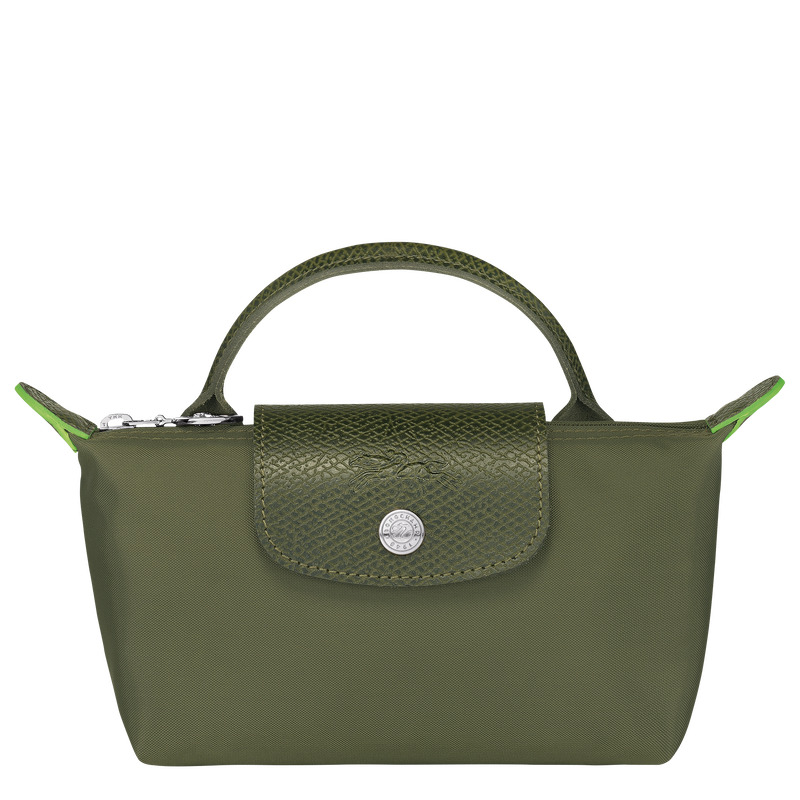Le Pliage Green Pouch with handle , Forest - Recycled canvas  - View 1 of  6 Le Pliage Green Pouch with handle , Forest - Recycled canvas  - View 1 of  6