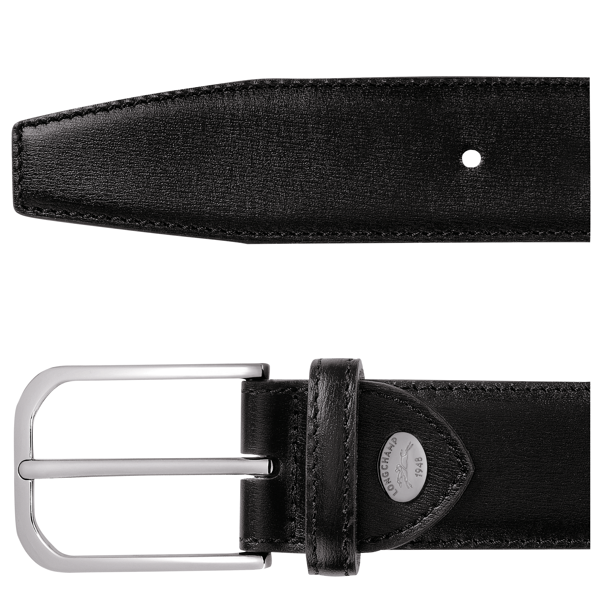 Men's belt, Black - View 3 of 
        3 - zoom in Longchamp Business Men's belt, Black