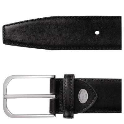Men's belt, Black - View 3 of  
    3 - zoom in Longchamp Business Men's belt, Black
